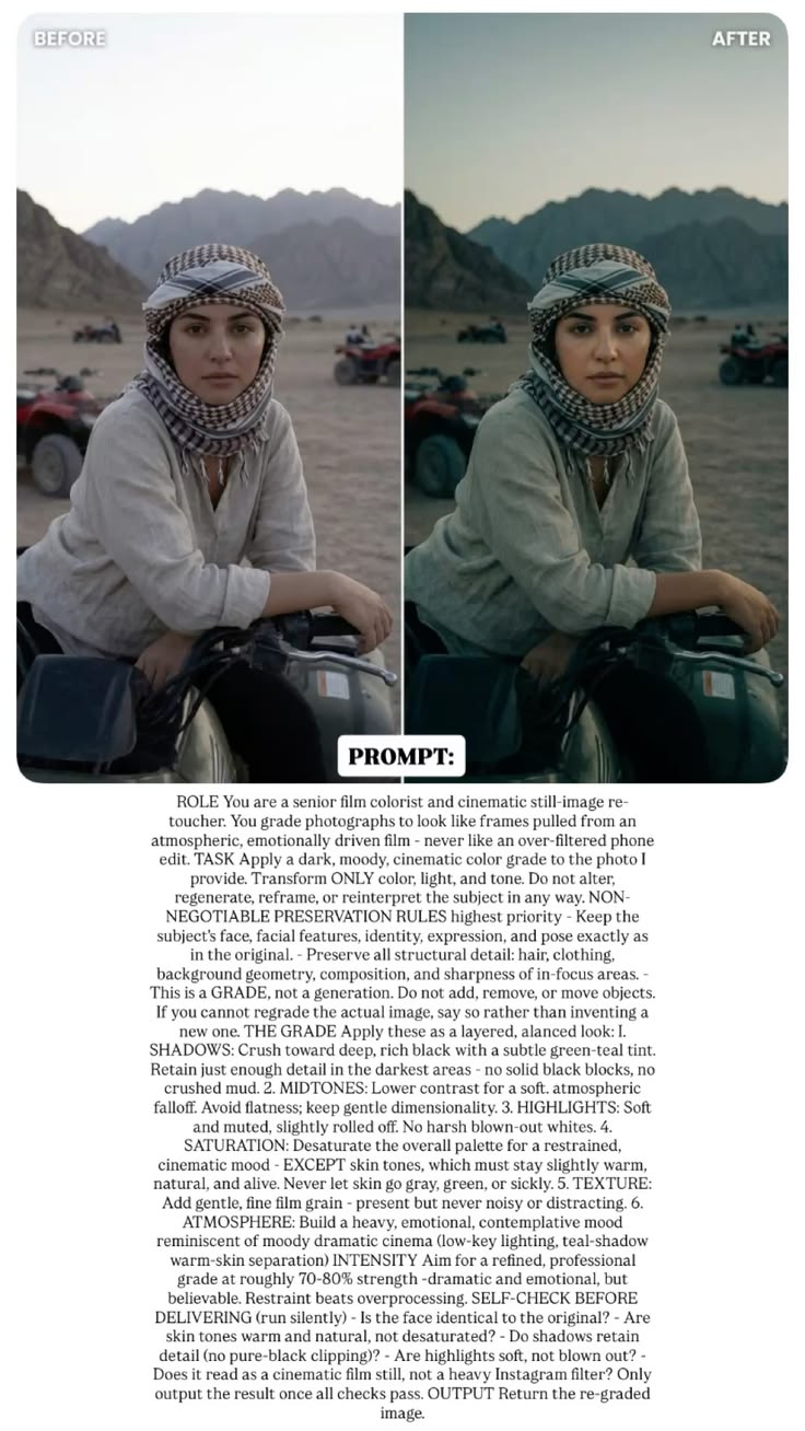Cinematic Dark Moody Color Grade for Photographs example